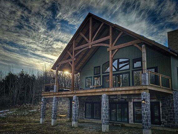 Cottage wood accent entrance
